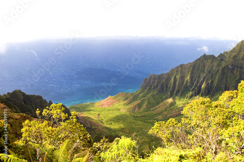 Obraz na płótnie canvas czteroczęściowy "tetraptyk" Dolina Kalalau na wybrzeżu na pali, Kauai, Hawaje. 