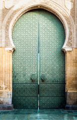 Door to Mezquita of Cordoba in Andalucia, Spain.