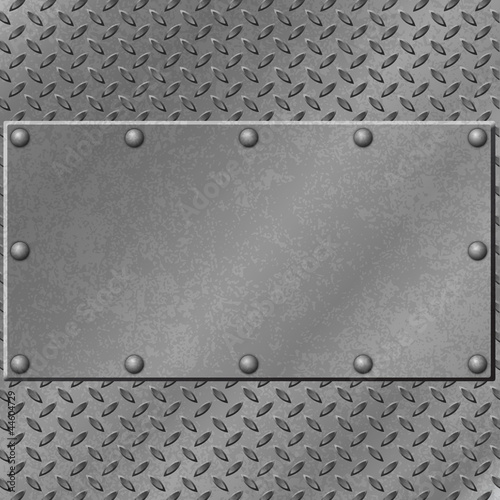Board z aluminiowym obramowaniem Metalowe tło z bieżnikiem i nitami