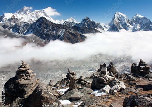 Board z aluminiowym obramowaniem Zobacz Everest z kamienia mans z gokyo ri