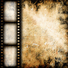 Vintage Background With Film Flame
