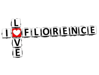 Sticker - 3D I Love Florence Crossword