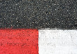 Texture of race asphalt and curb on Grand Prix circuit