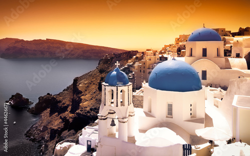 Board z aluminiowym obramowaniem Zachód santorini