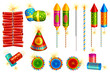 vector illustration of collection of colorful fire cracker