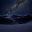 Desert dunes sand in milky way stars night