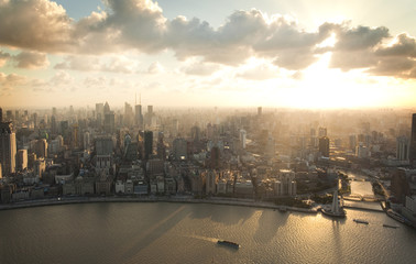 Wall Mural - Shanghai Pudong bird's eye view of the city