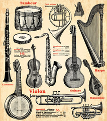 Wall Mural - instruments de musique