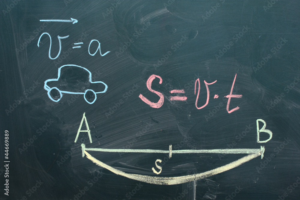 mathematical test on the blackboard