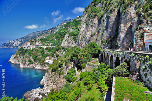 Plakat na papierze fotorealistycznym Włoskie krajobrazy - wybrzeże Amalfi
