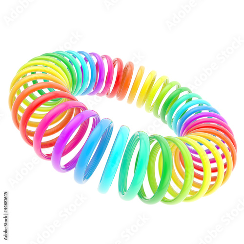 Rainbow colored circle torus composition isolated