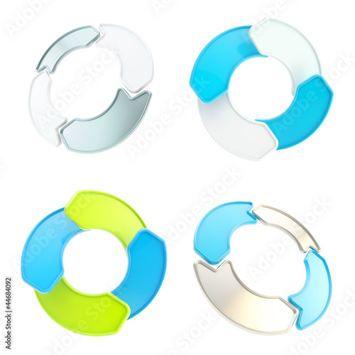 Four arrow copyspace emblem circular round tag