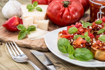 Sticker - Bruschetta with ingredients