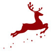 Vector illustration of a red reindeer