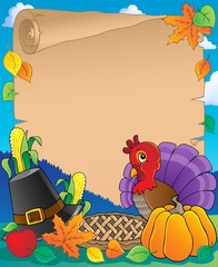 Wall Mural - Thanksgiving theme parchment 1