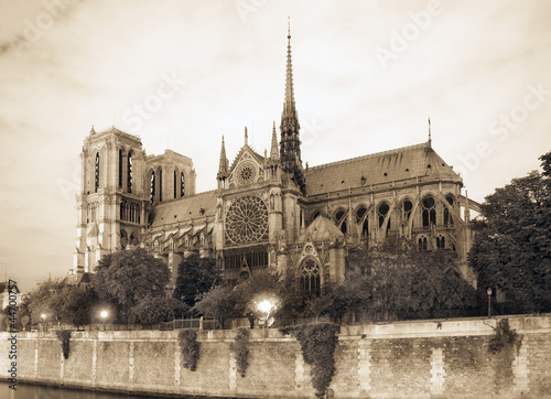 Tapeta ścienna Notre Dame w nocy
