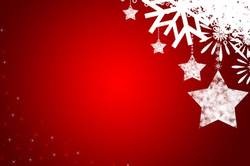 Poster - red christmas and stars