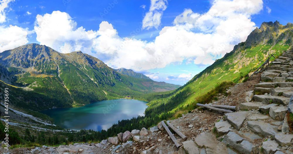 Morskie Oko lake in polish Tatra mountains - obrazy, fototapety, plakaty 