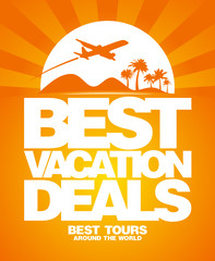 Wall Mural - Best vacation deals advertising design template