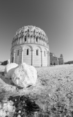 Sticker - Piazza dei Miracoli in Pisa after a Snowstorm