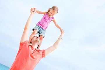 Canvas Print - Happy father and daughter