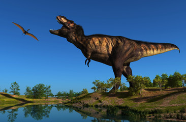Fototapeta dinozaur muzeum pejzaż natura