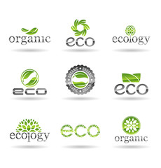 Canvas Print - Ecology icon set. Eco-icons. Vol 5.