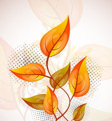 Canvas Print - Background with orange leaves