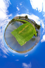 Little Planet Panorama Of A Lake