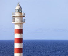 Red And White Lighthouse, Faro De Punta Sardina In Gran Canaria