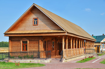 Traditional russian rural wooden house