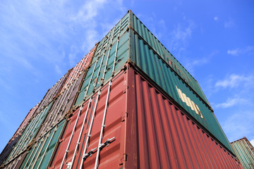 Stack of Cargo Containers at the docks