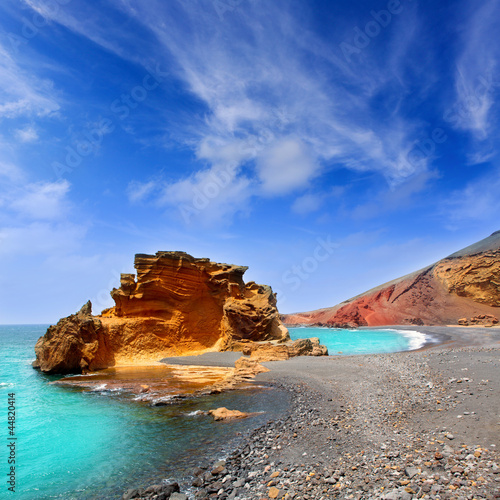 Fototapeta na wymiar Lanzarote El Golfo Lago de los Clicos