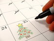 Counting down the days until Christmas day using a calendar