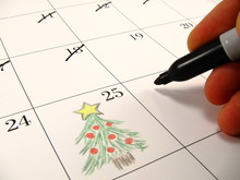 Counting Down The Days Until Christmas Day Using A Calendar