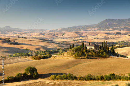 Tapeta ścienna Wschód słońca w Toskanii, san quirico d'orcia, Włochy