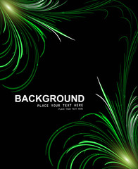 Wall Mural - abstract bright colorful green shiny line swirl wave vector