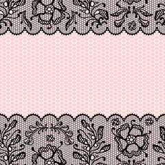 Vintage lace frame, ornamental flowers. Vector texture.