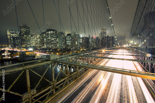 Obraz w ramie Brooklyn Bridge Traffic