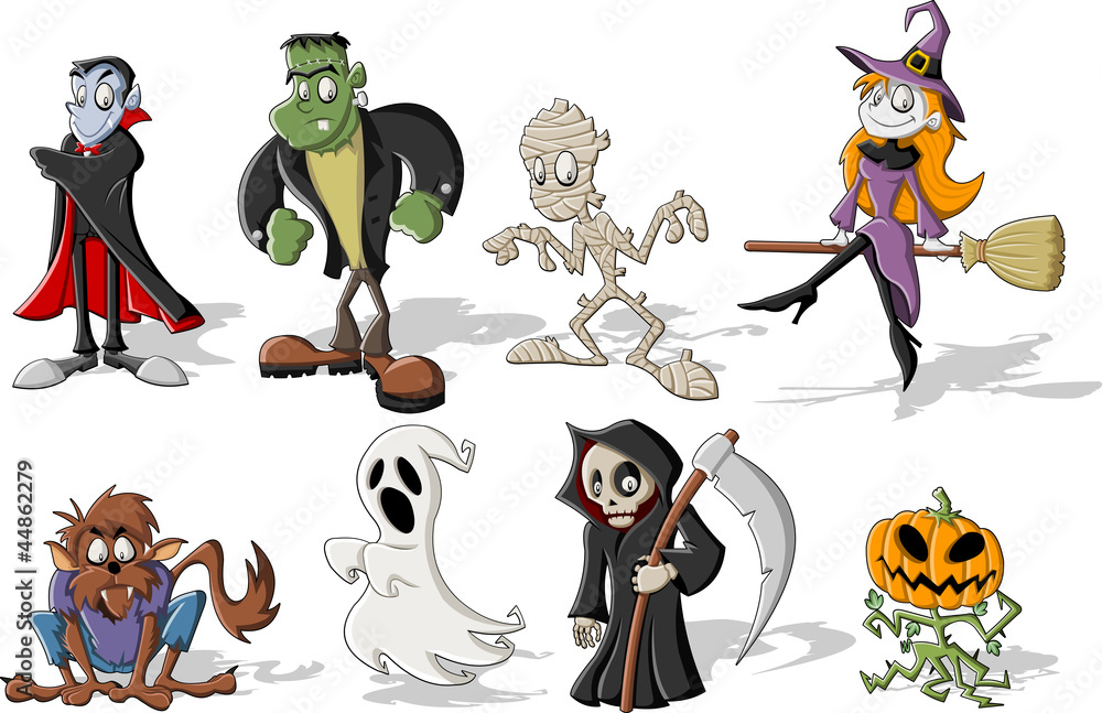 zabawne-kreskowki-klasyczne-postacie-halloweenowe-potwory