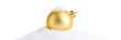 canvas print picture - goldene weihnachtskugel liegt im schnee