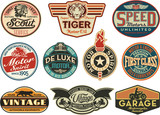 Fototapeta  - Motor company vintage abels