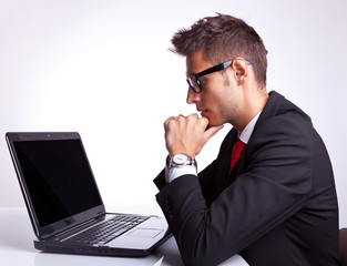 business man working on laptop computer