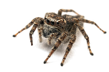 jumping spider isolated over white