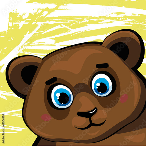Tapeta ścienna Catroon brown funny bear