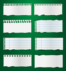 Aufkleber - Collection of various white note papers vector