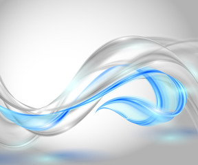 Aufkleber - Abstract gray waving background with blue element
