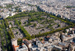 Paris, panoramic view on Montparnasse Cemetery