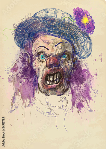 Board z aluminiowym obramowaniem Straszny clown (rysunek)