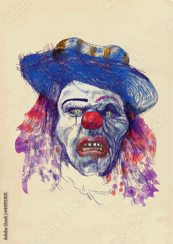Board z aluminiowym obramowaniem Straszny clown (rysunek)